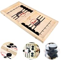 Sunshine smile Juego de Mesa de Hockey-Juegos de Tablero de Catapulta-Fast Sling Puck Juego-Hockey de Madera-Juego de…